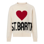 Saint Barth Maglia tinta unita con Stampa Panna per Bambina KYLA004XX PANNA SAINT BARTH 