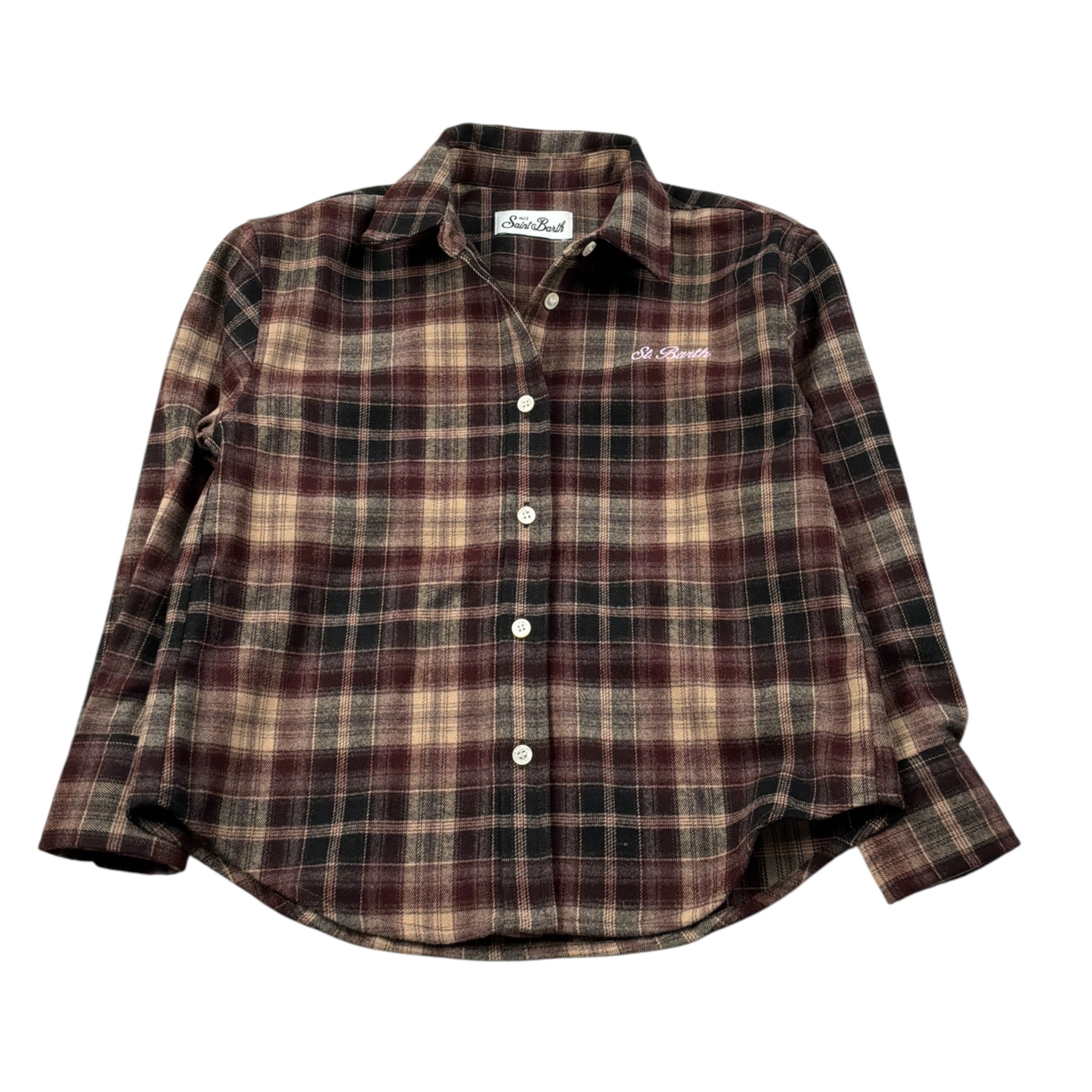 Saint Barth Camicia Manica Lunga Stampa Fantasia Marrone per Bambina LULLY MARRONE SAINT BARTH 