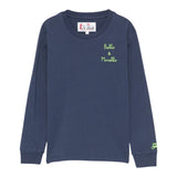 Saint Barth Shirt Girocollo tinta unita con Stampa Blu per Bambino LUT0003 BLU SAINT BARTH 