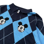Saint Barth Maglia Bicolore con Fantasia Quadri Azzurro per Bambina MICKEYS AZZURRO SAINT BARTH 
