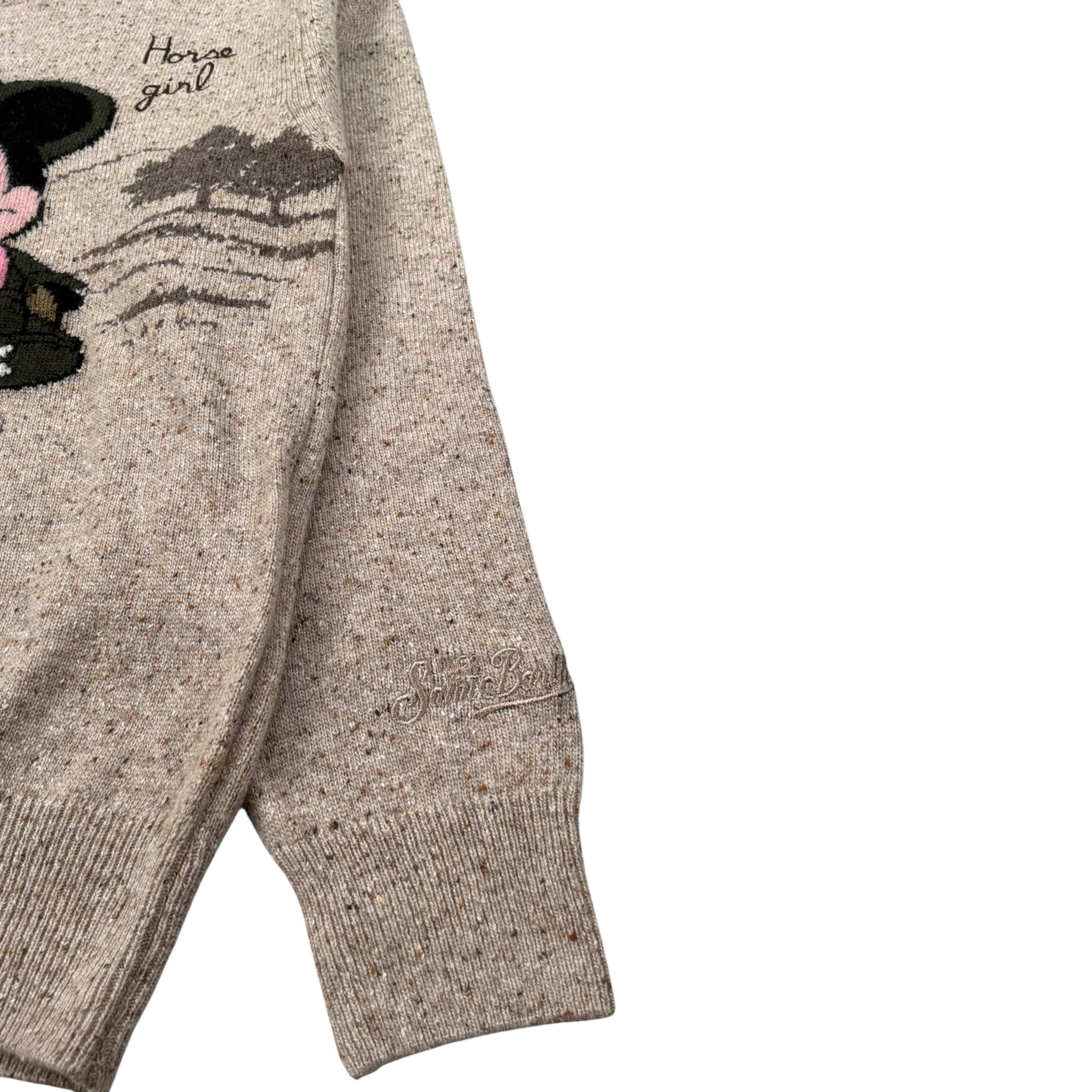 Saint Barth Felpa Chiusa Girocollo tinta unita con Stampa Beige per Bambina MINNIEH BEIGE SAINT BARTH 