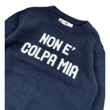 Saint Barth Maglia Girocollo tinta unita con Stampa Blu per Bambino NONCOLPA BLU SAINT BARTH 