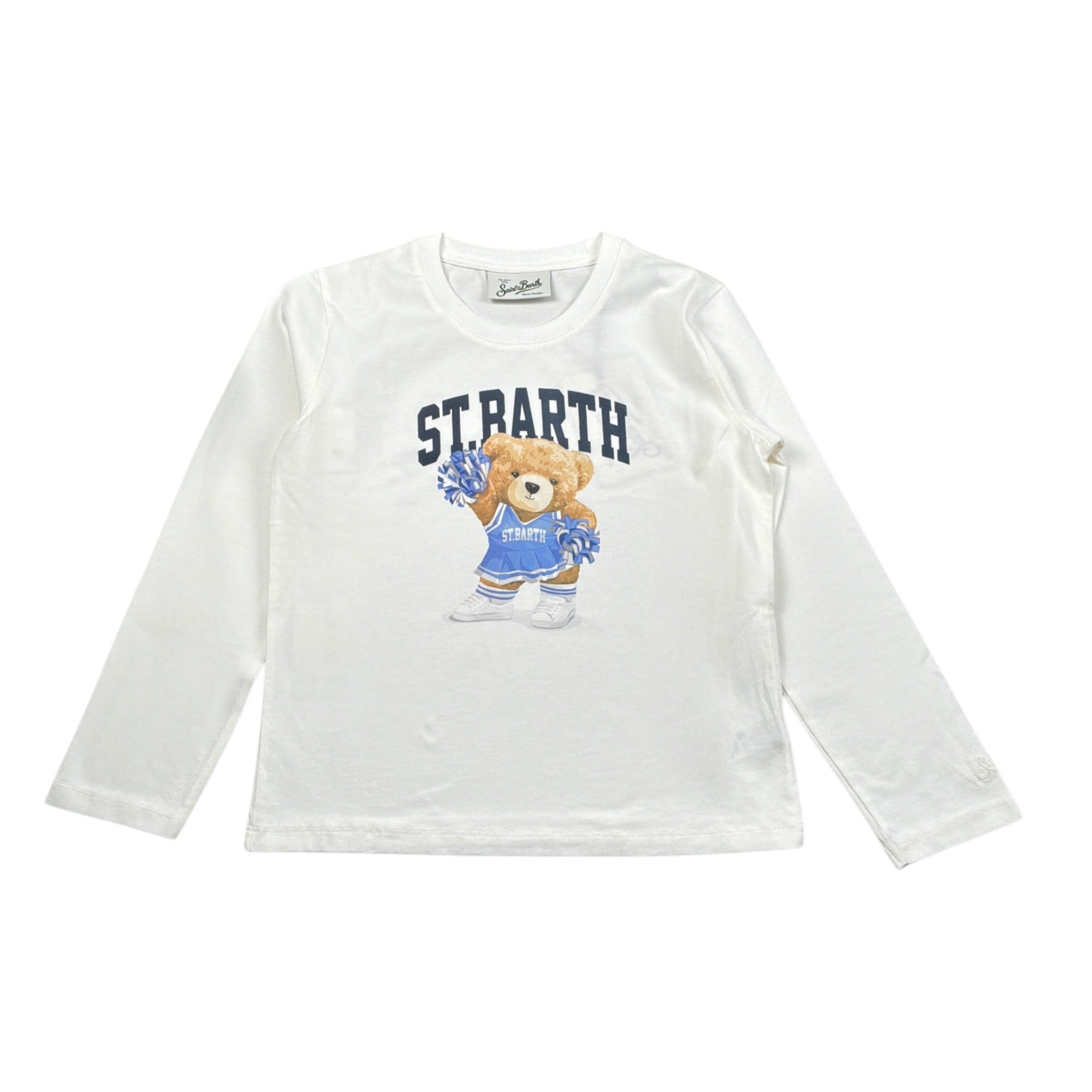 Saint Barth Shirt Girocollo tinta unita con Stampa Bianco per Bambina PENN00101192I BIANCO SAINT BARTH 