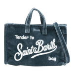 Saint Barth Mini Borsa tinta unita con Logo Blu per Bambina PHONE008 BLU SAINT BARTH 
