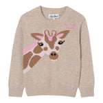 Saint Barth Maglia tinta unita con Stampa Beige per Bambina PRC0001GIRAFFA BEIGE SAINT BARTH 