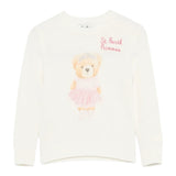 Saint Barth Maglia tinta unita con Stampa Panna per Bambina PRC0015 PANNA SAINT BARTH 