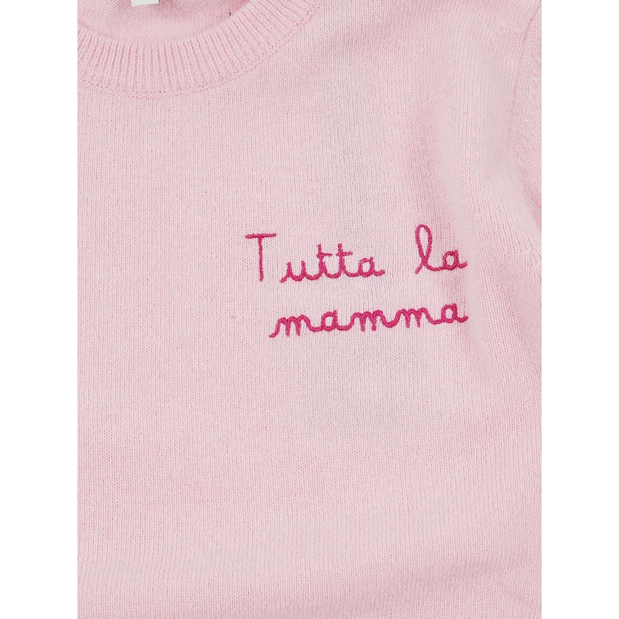 Saint Barth Maglia tinta unita con Stampa Rosa per Bambina PRC0016 ROSA SAINT BARTH 