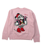Saint Barth Maglia Girocollo tinta unita con Stampa Rosa per Bambina PRINCESSMINNIE ROSA SAINT BARTH 