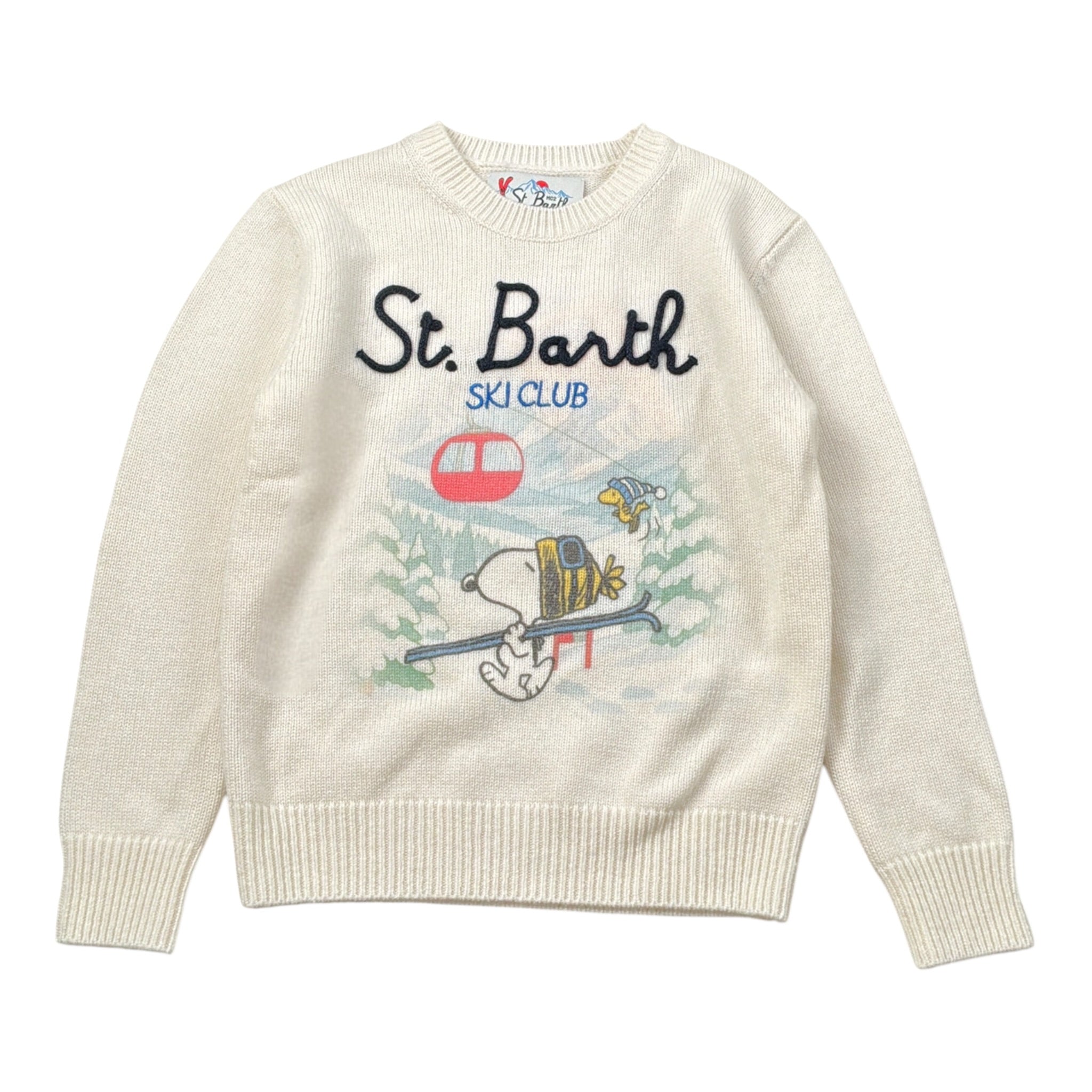 Saint Barth Maglia Girocollo con Stampa Panna per Bambino SNOOPUDOU PANNA SAINT BARTH 