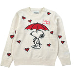 Saint Barth Maglia Girocollo tinta unita con Stampa Panna per Bambina SNOOPYFALLING PANNA SAINT BARTH 