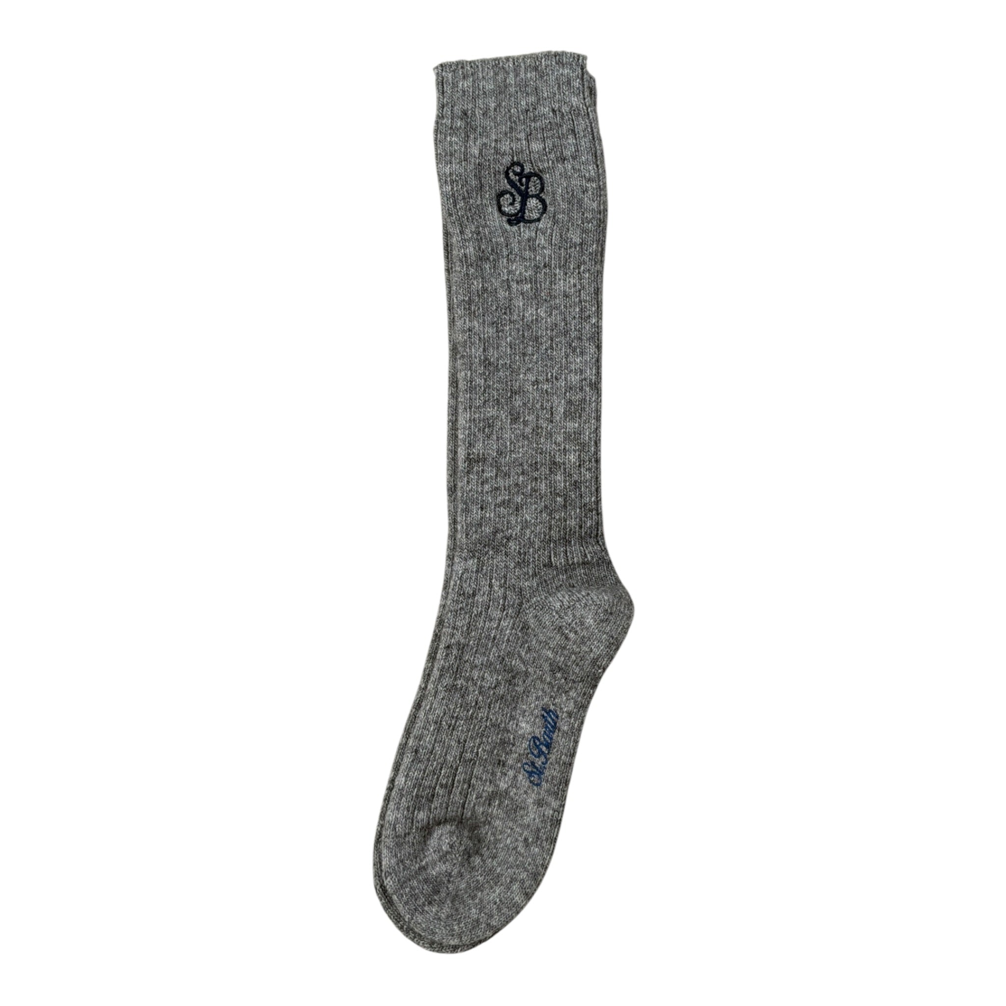 Saint Barth Calzini tinta unita con Stampa Grigio per Bambino SOXRIB GRIGIO SAINT BARTH 