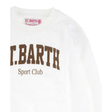 Saint Barth Felpa Chiusa Girocollo tinta unita con Stampa Panna per Bambina STB PANNA SAINT BARTH 