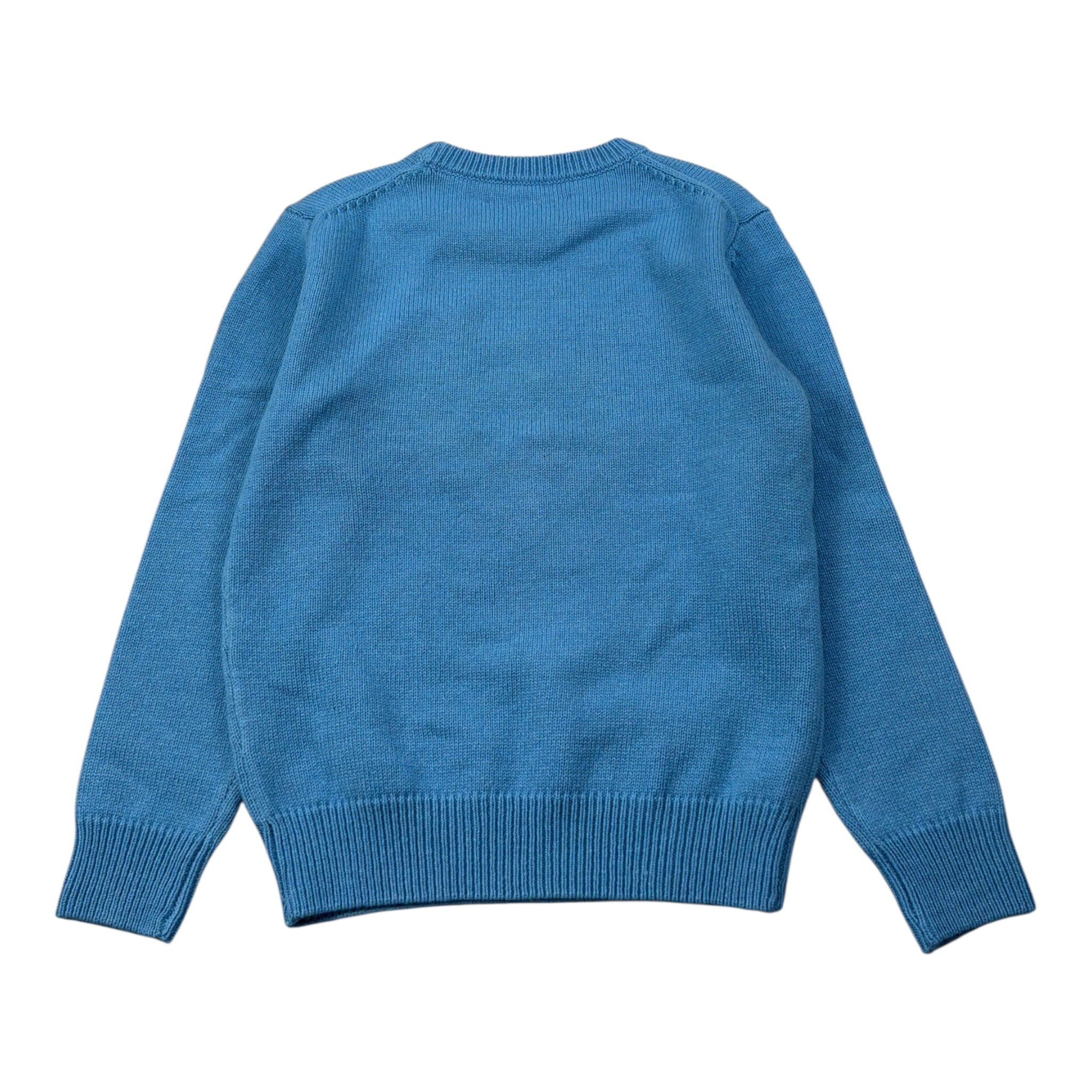 Saint Barth Maglia tinta unita Girocollo con Stampa Azzurro per Bambina TRUDITIGRE AZZURRO SAINT BARTH 