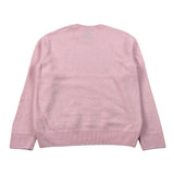 Saint Barth Maglia Girocollo tinta unita con Logo Rosa per Bambina VACANZE ROSA SAINT BARTH 