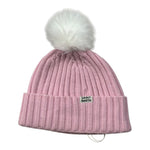 Saint Barth Cappello tinta unita con Pon Pon E Stampa Rosa per Bambina WENGENJR ROSA SAINT BARTH 