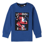 Sarabanda Shirt tinta unita con Stampa Blu per Bambino 0A133 BLU SARABANDA 