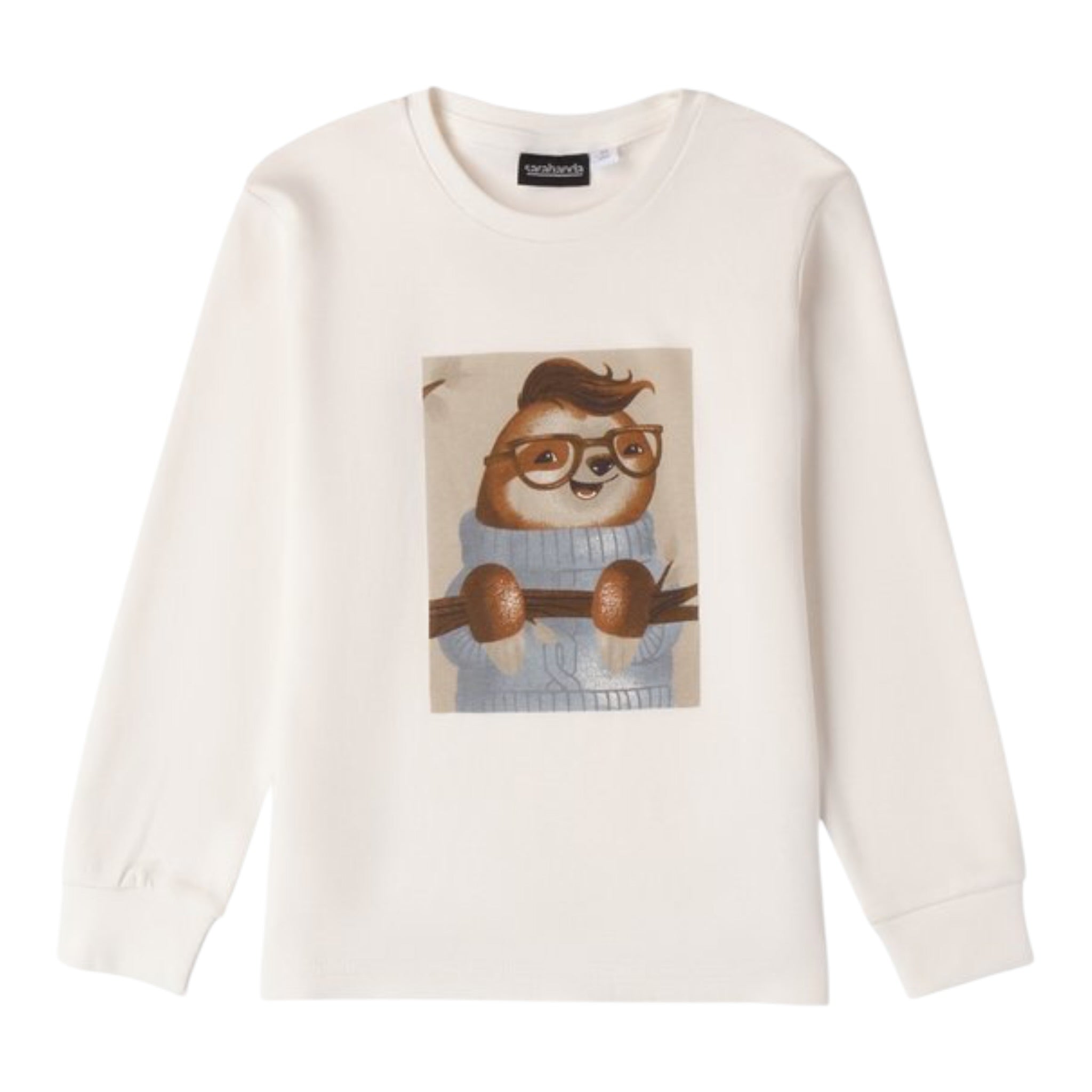 Sarabanda Shirt tinta unita con Stampa Bianco per Bambino 0A146 BIANCO SARABANDA 