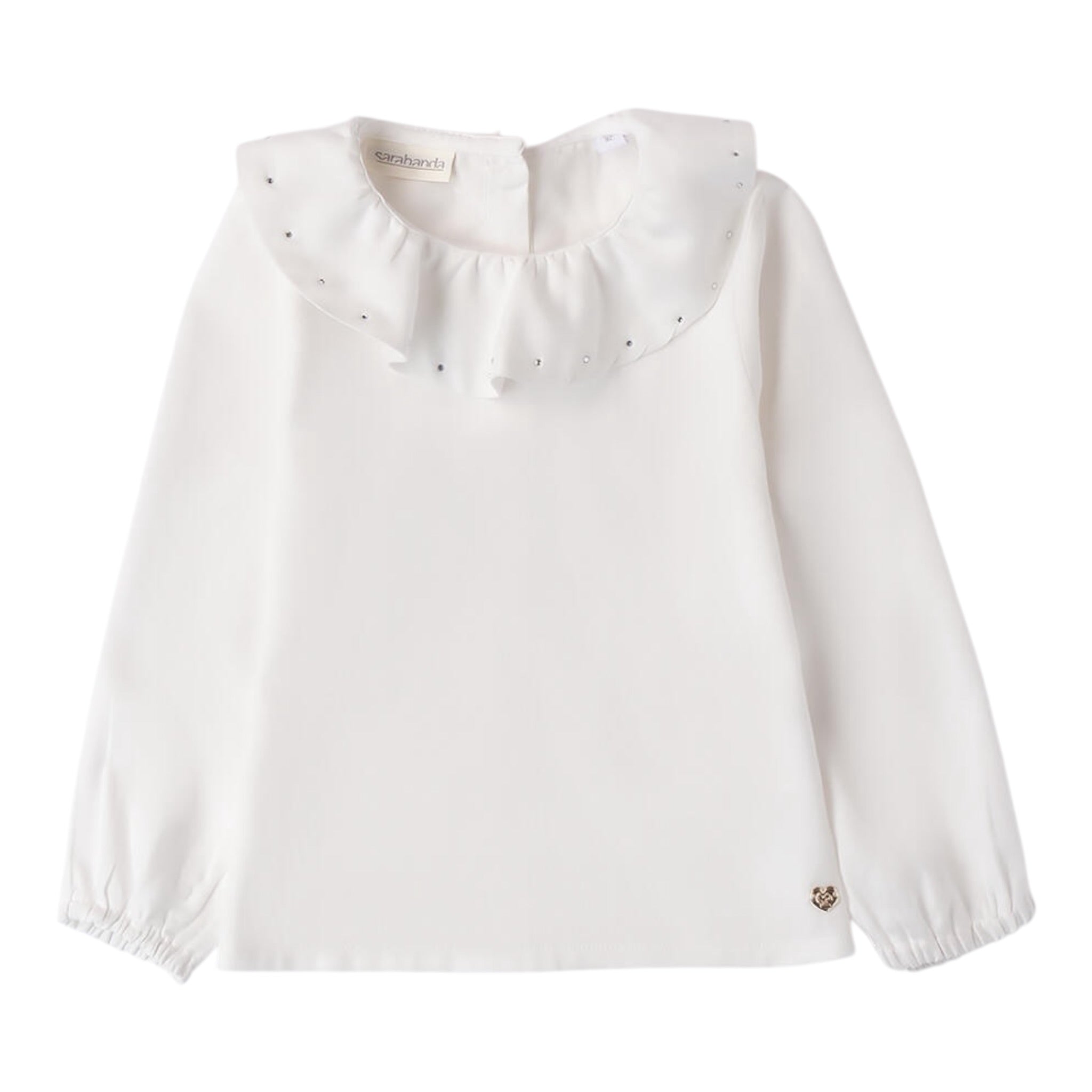 Sarabanda Camicia Manica Lunga tinta unita Bianco per Bambina 0A219 BIANCO SARABANDA 