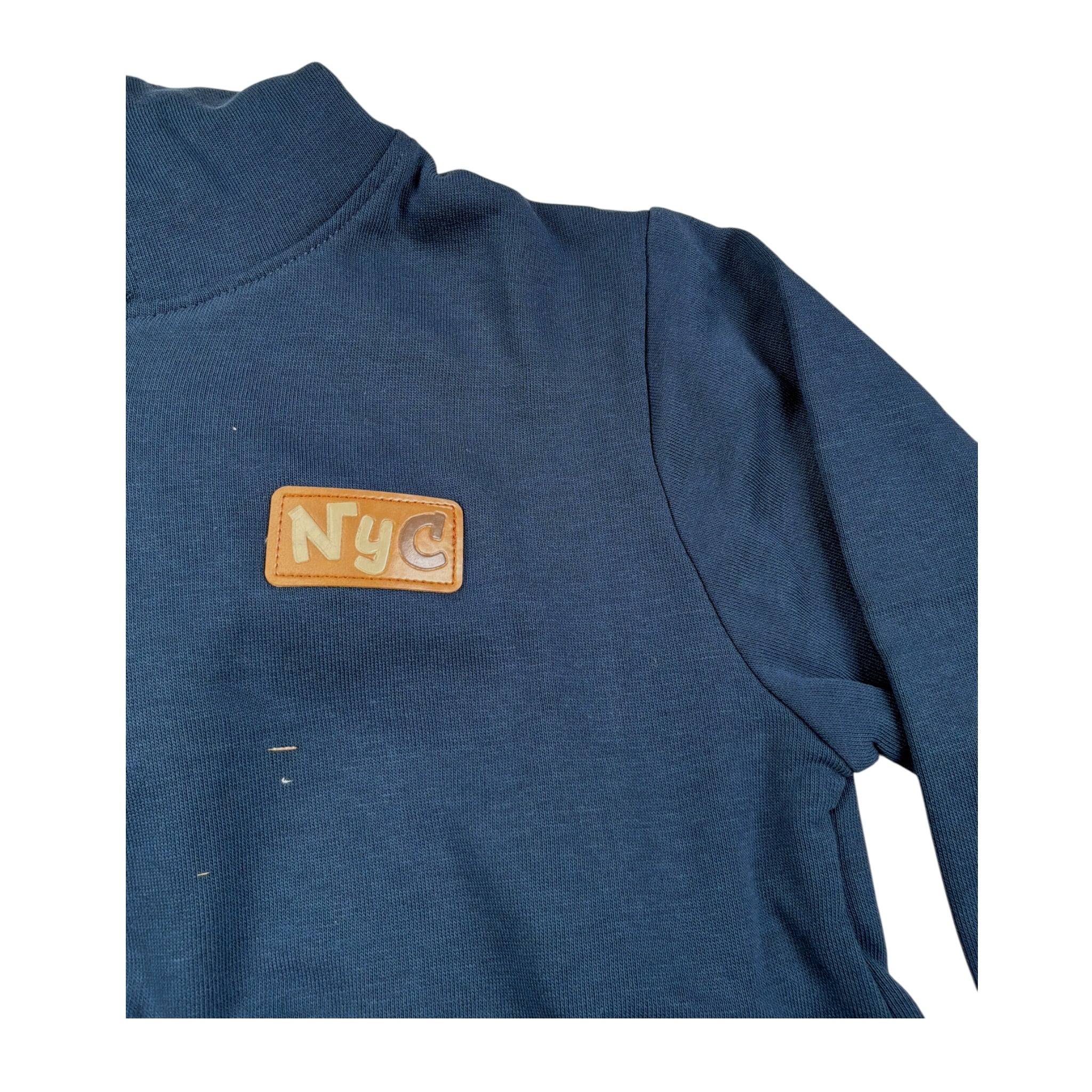 Sarabanda Felpa con Zip E Cappuccio tinta unita Blu per Neonato 0F145 BLU SARABANDA 