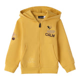 Sarabanda Felpa tinta unita con Cappuccio E Zip Giallo per Bambino 0F151 GIALLO SARABANDA 