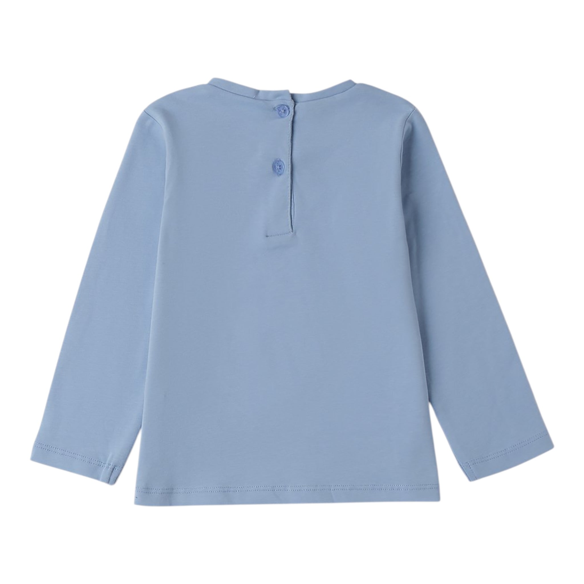 Sarabanda Shirt tinta unita con Stampa Azzurro per Bambina 0F205 AZZURRO SARABANDA 