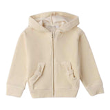 Sarabanda Felpa tinta unita con Zip E Cappuccio Panna per Bambina 0F304J PANNA SARABANDA 
