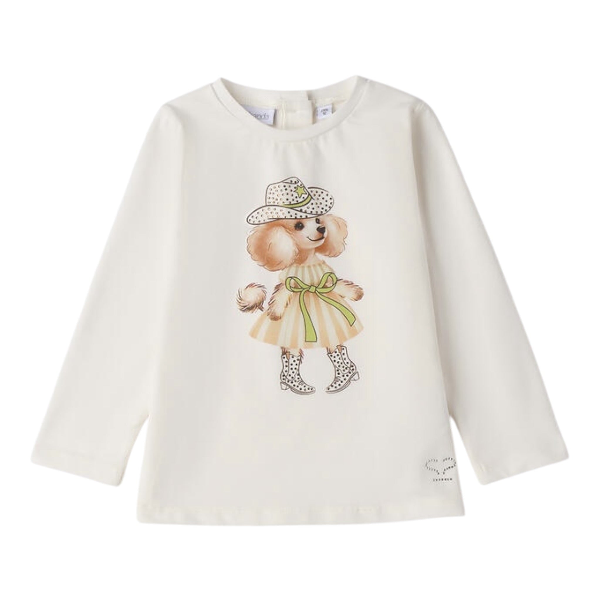 Sarabanda Shirt tinta unita con Stampa Bianco per Bambina 0F306 BIANCO SARABANDA 