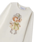 Sarabanda Shirt tinta unita con Stampa Bianco per Bambina 0F306 BIANCO SARABANDA 