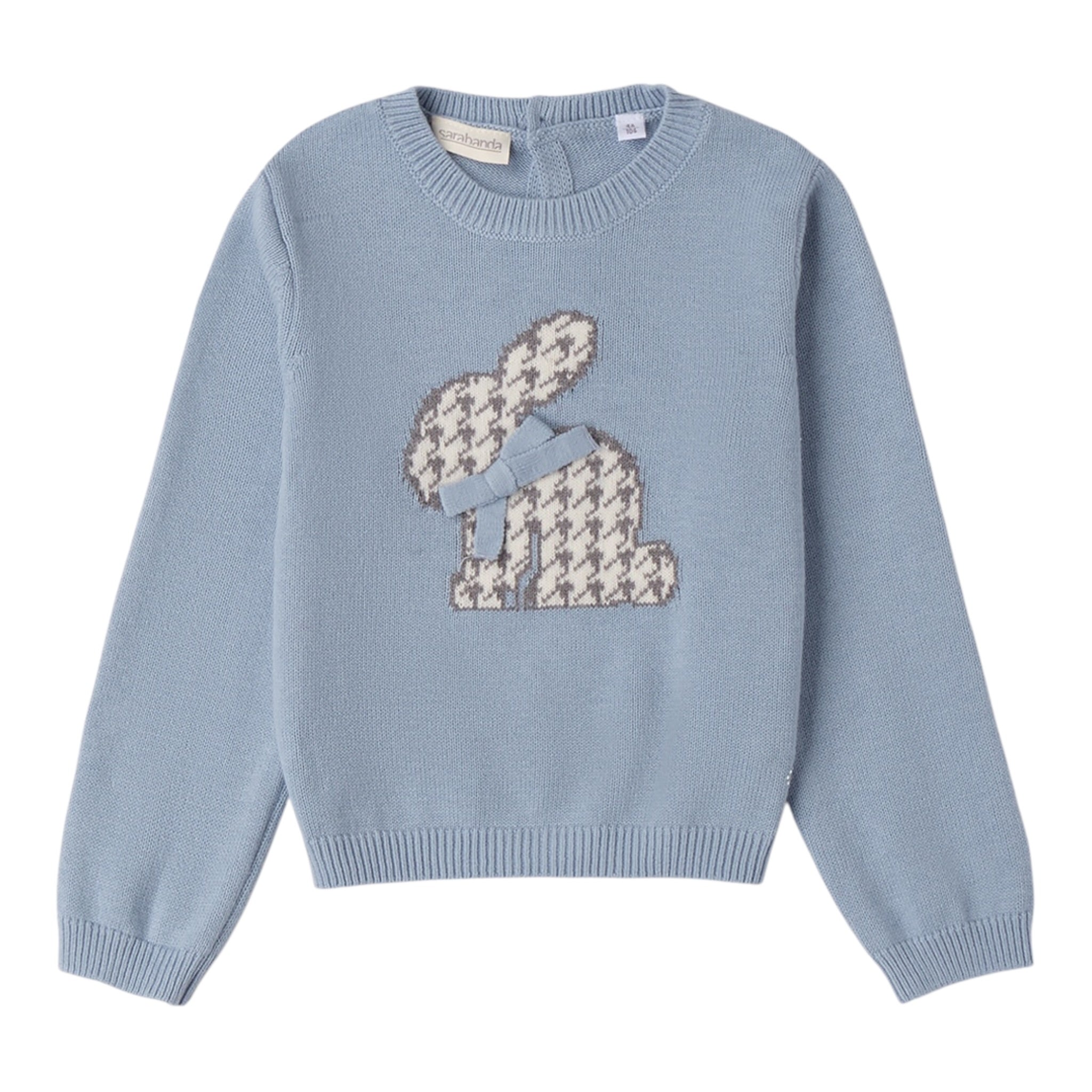 Sarabanda Maglia tinta unita con Stampa Azzurro per Bambina 0F334X AZZURRO SARABANDA 