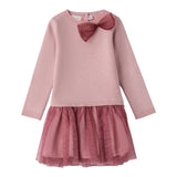 Sarabanda Abito tinta unita con Fiocco E Tulle Rosa per Bambina 0F340X ROSA SARABANDA 