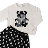 Sarabanda Completo 2Pz Felpa-Shorts Bicolore Bianco/Nero per Bambina 0F365 BIANCO/NERO SARABANDA 