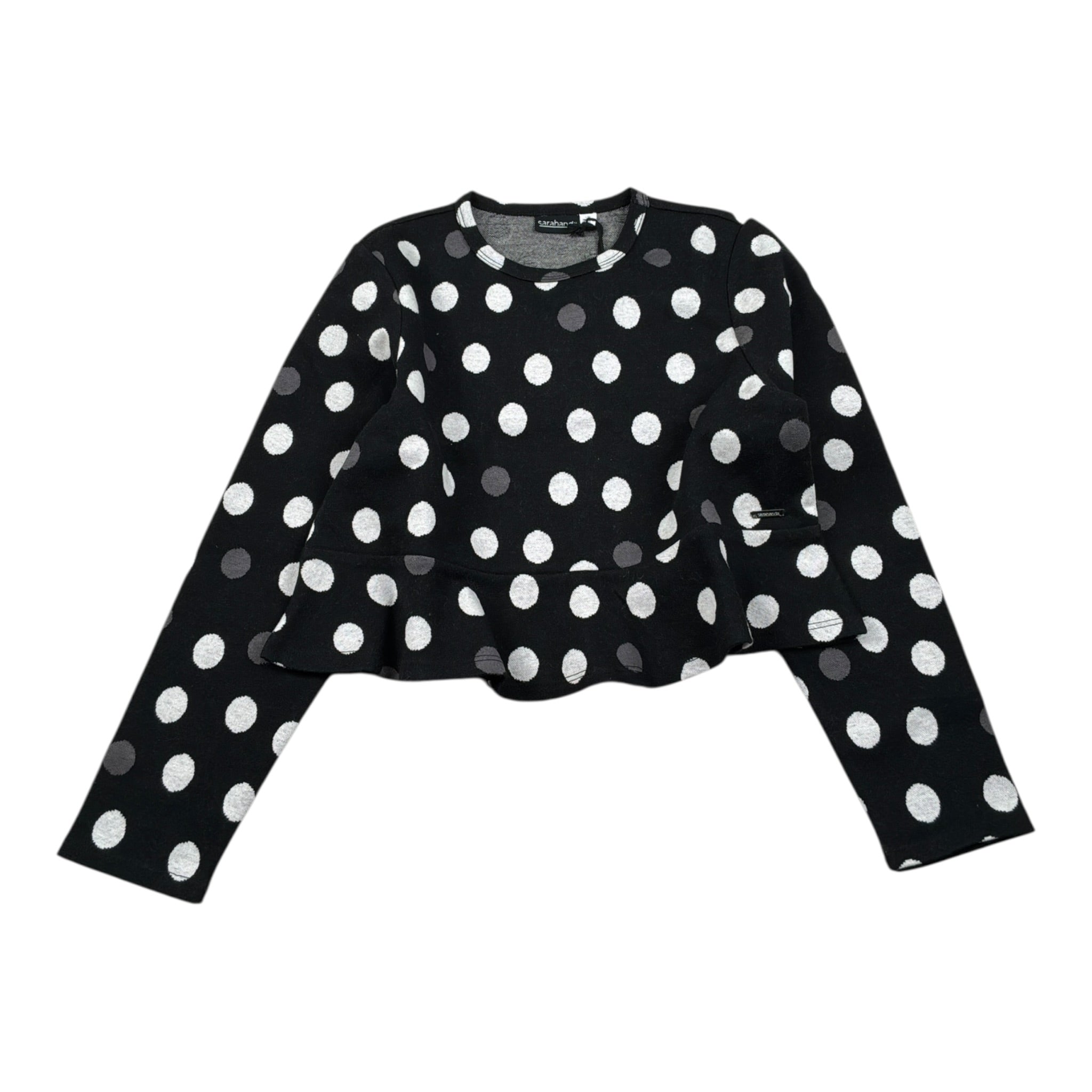Sarabanda Felpa tinta unita con Fantasia Paillettes Nero per Bambina 5417 NERO SARABANDA 