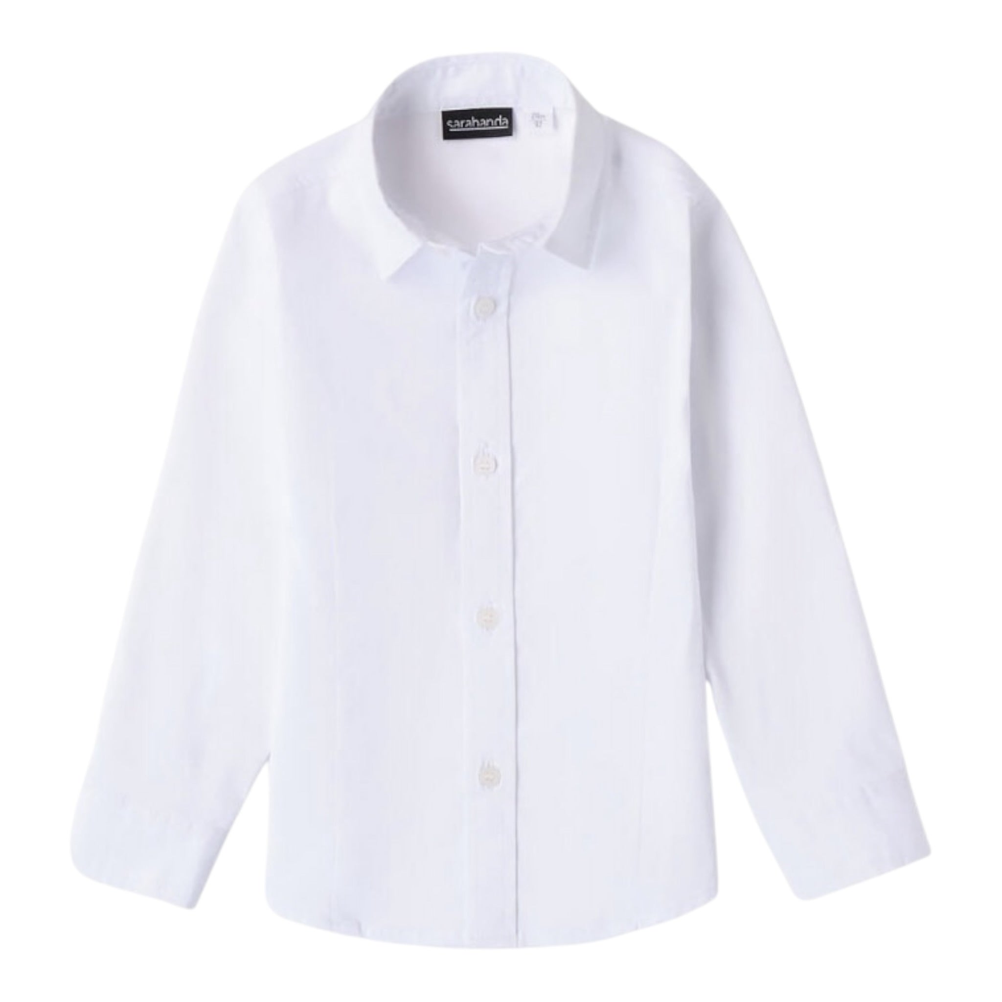 Sarabanda Camicia tinta unita Manica Lunga Bianco per Bambino 7130 BIANCO SARABANDA 