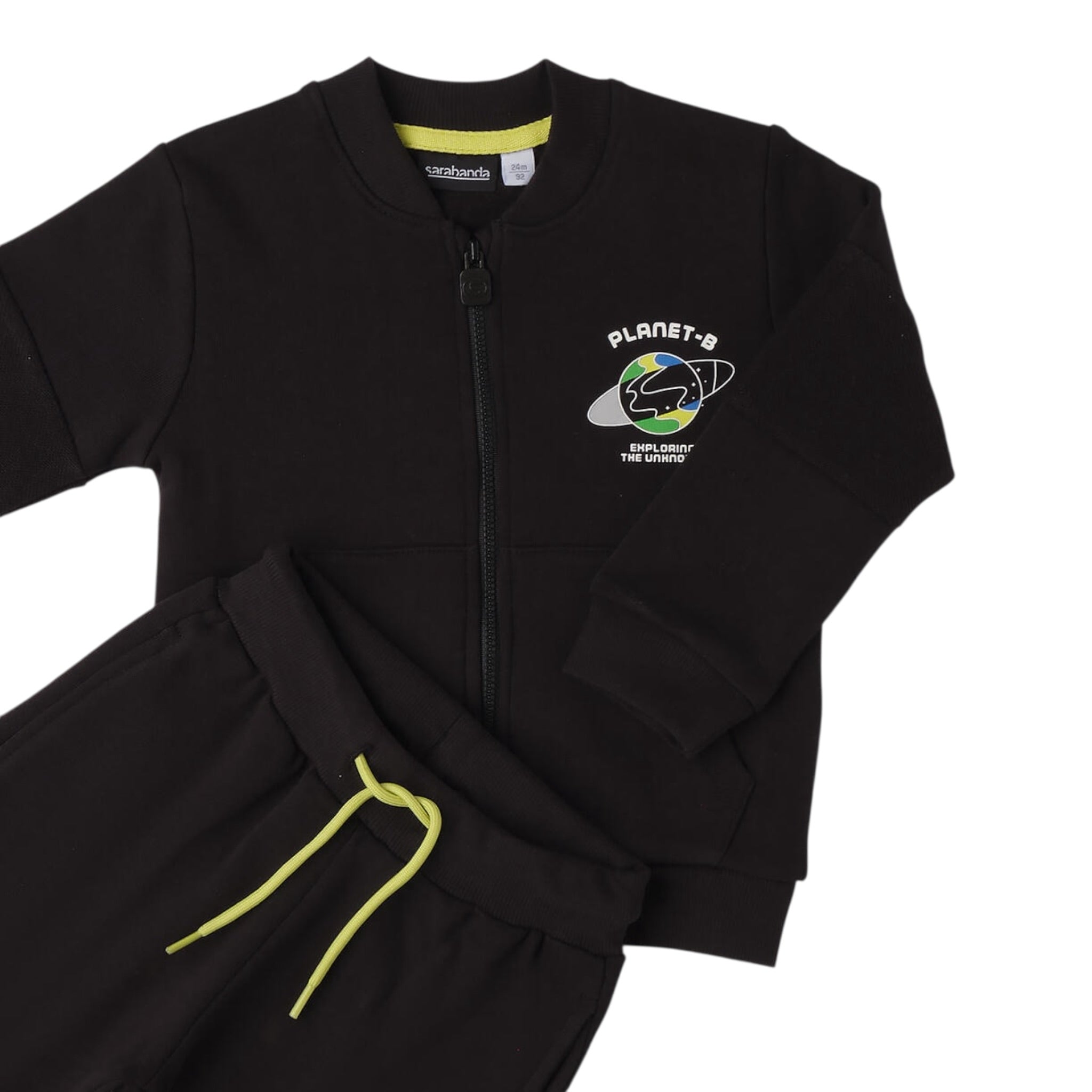 Sarabanda Completo 2Pz Felpa-Pantalone tinta unita Nero per Neonato F008 NERO SARABANDA 