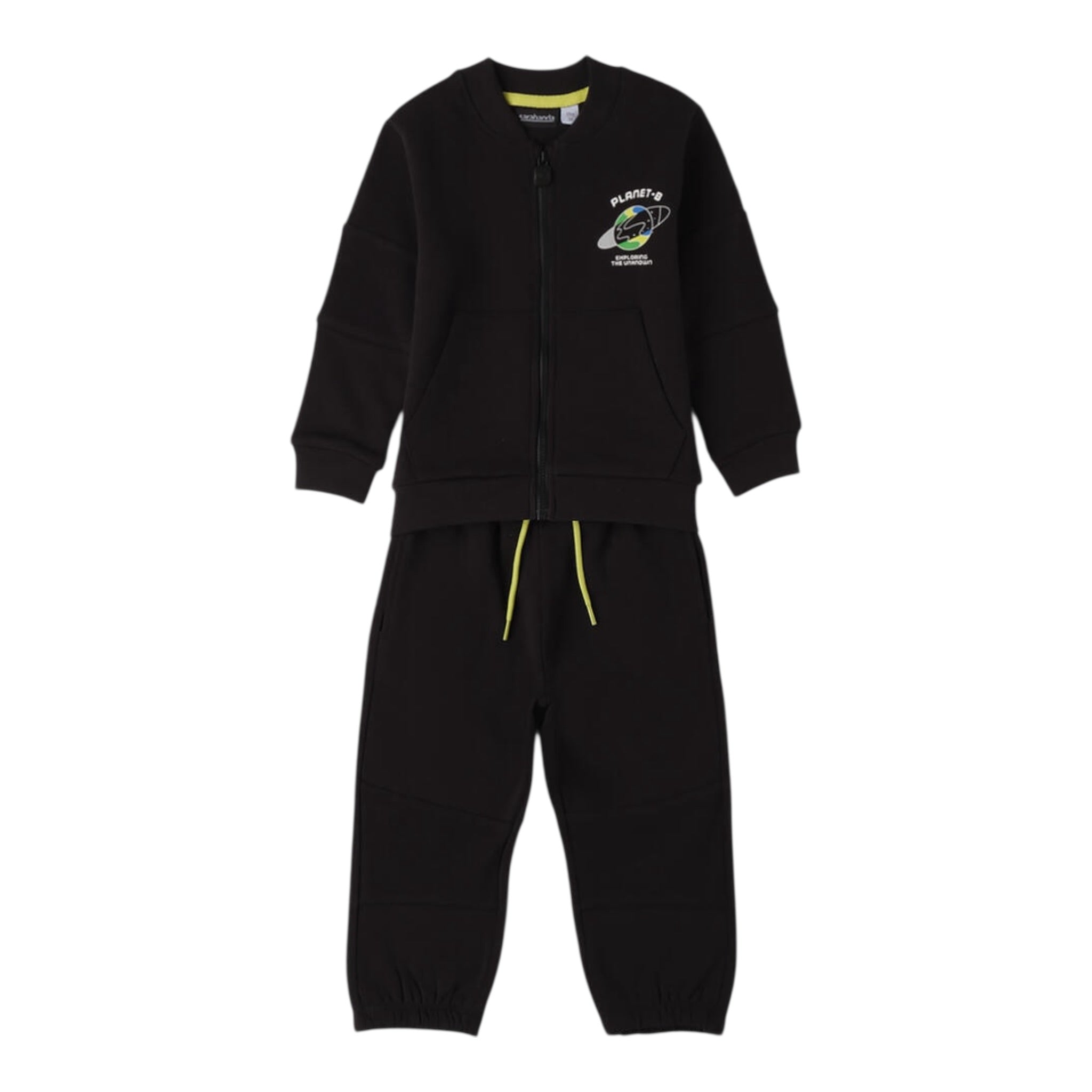 Sarabanda Completo 2Pz Felpa-Pantalone tinta unita Nero per Neonato F008 NERO SARABANDA 