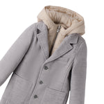 Sarabanda Cappotto tinta unita con Cappuccio Grigio per Neonato F181 GRIGIO SARABANDA 