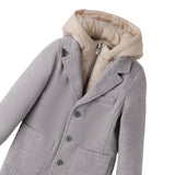 Sarabanda Cappotto tinta unita con Cappuccio Grigio per Bambino F181J GRIGIO SARABANDA 
