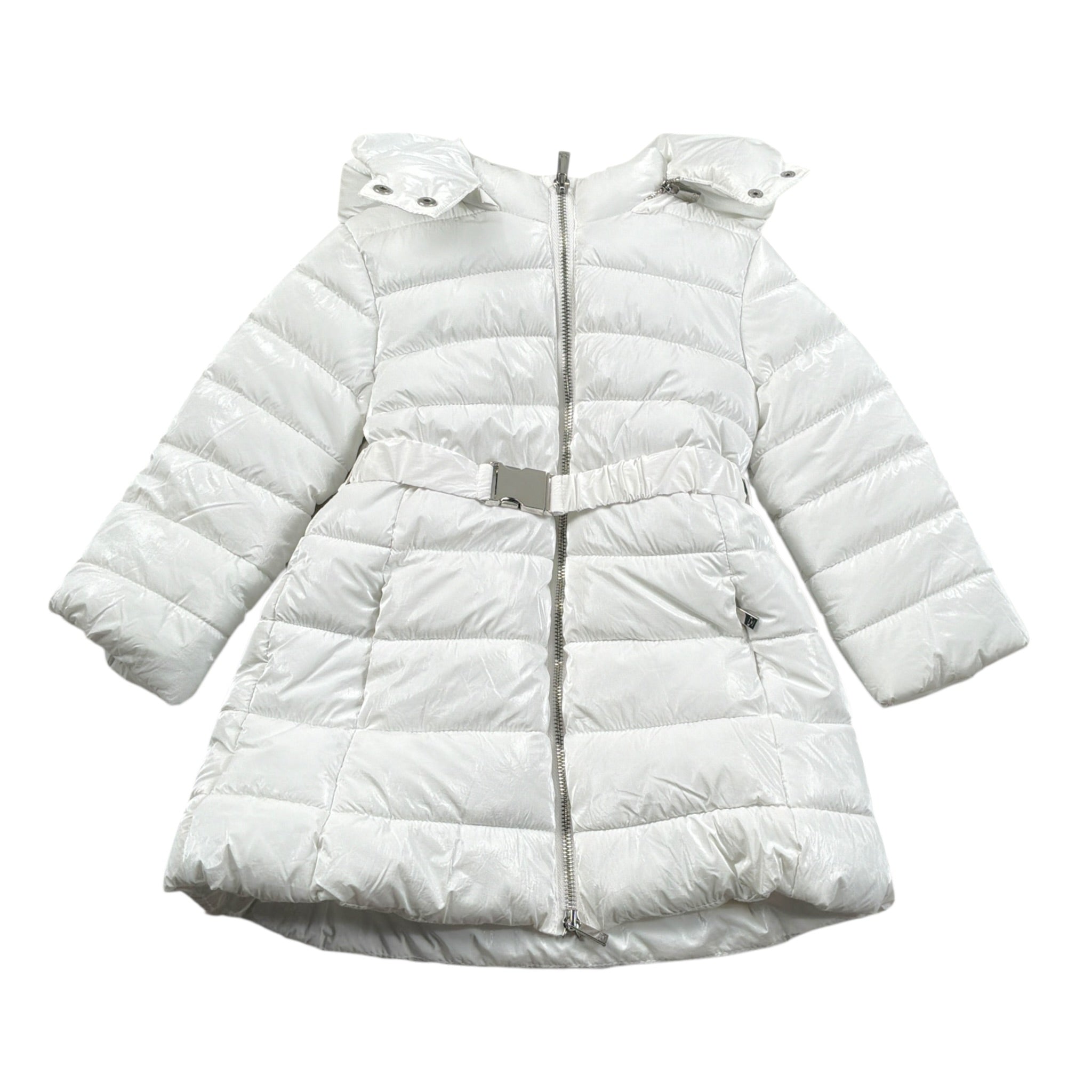 Sarabanda Giubbino tinta unita con Zip E Cappuccio Bianco per Bambina F378J BIANCO SARABANDA 