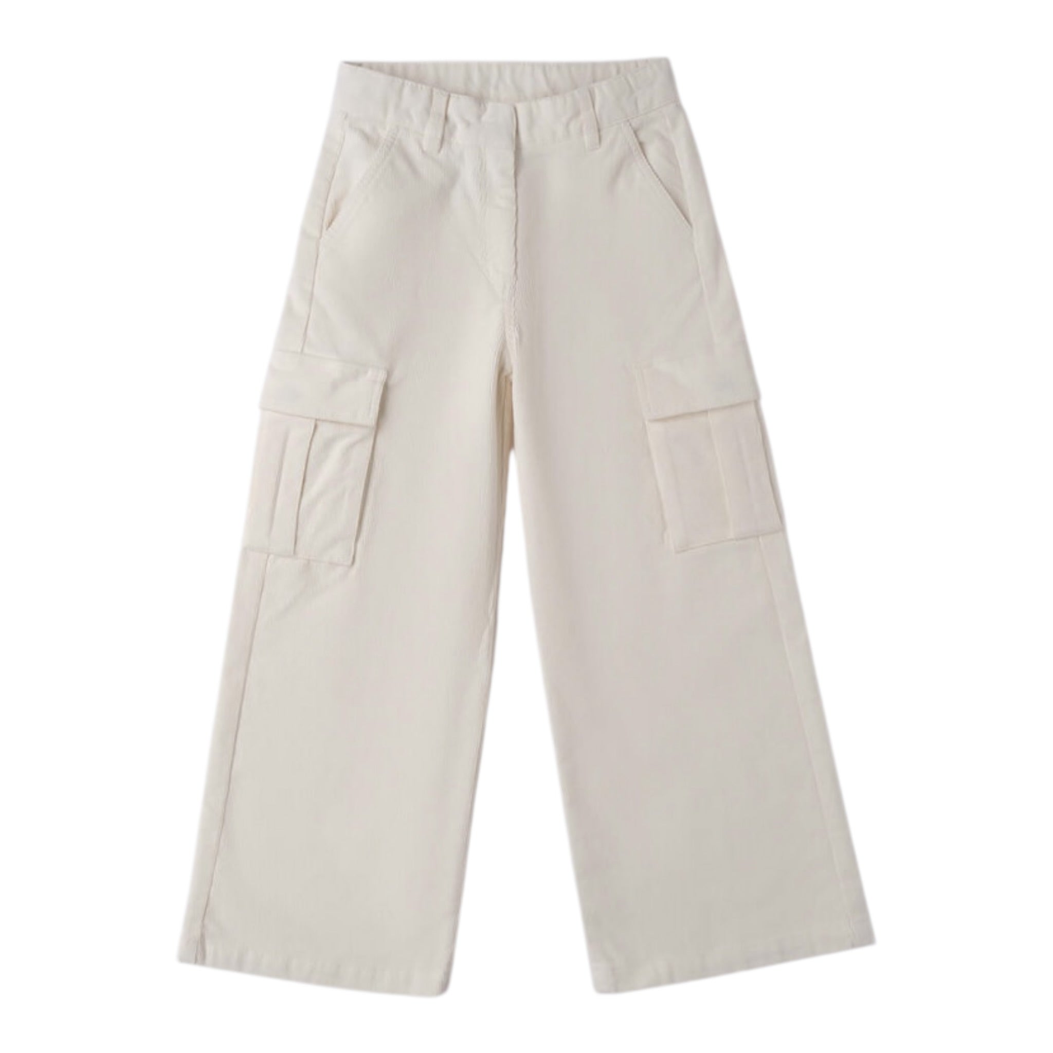 Sarabanda Pantalone tinta unita con Girovita Regolabile Bianco per Bambina F547 BIANCO SARABANDA 