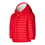 Save The Duck Giubbino tinta unita con Zip E Cappuccio Rosso per Neonato I30003XMX ROSSO SAVE THE DUCK 