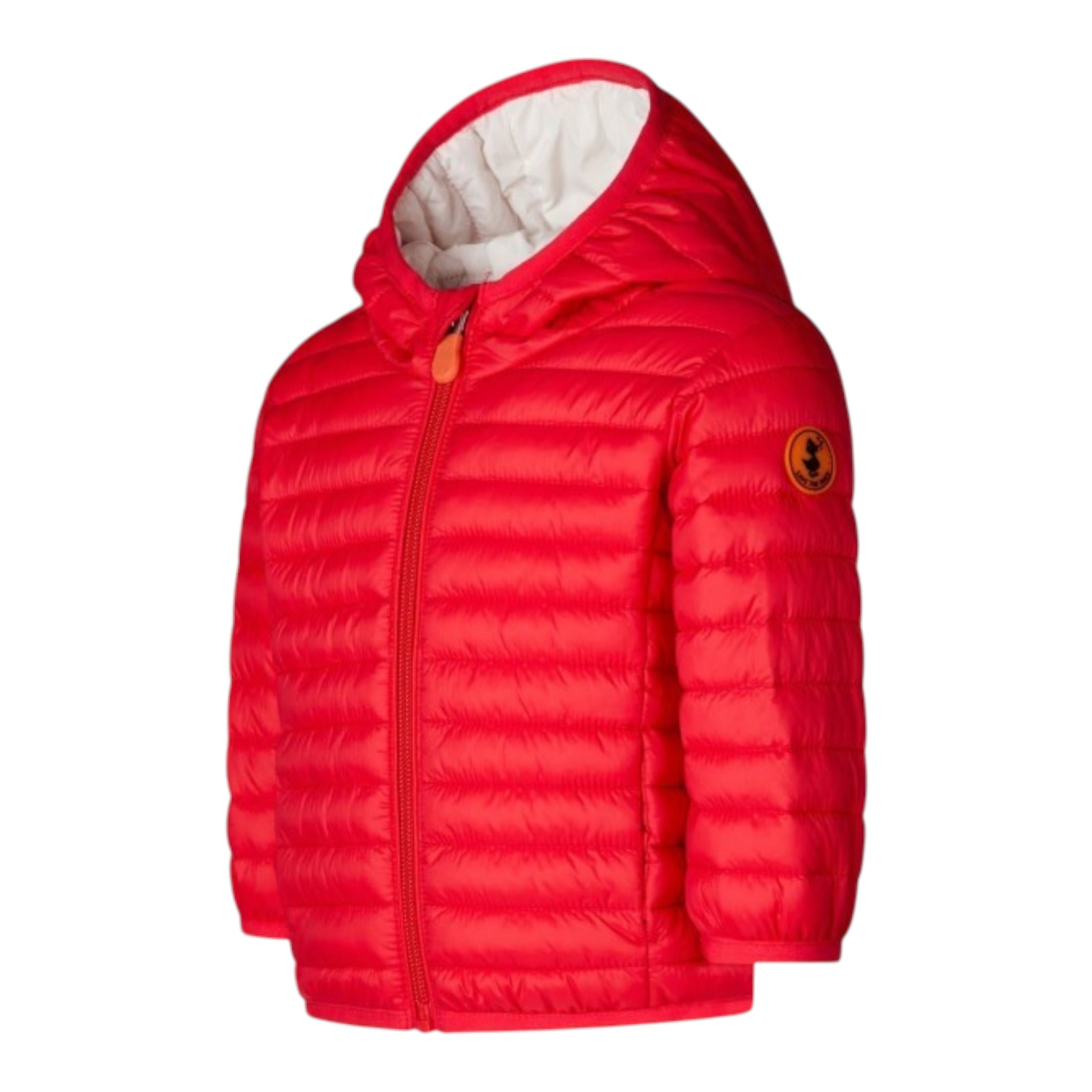 Save The Duck Giubbino tinta unita con Zip E Cappuccio Rosso per Neonato I30003XMX ROSSO SAVE THE DUCK 