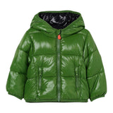Save The Duck Giubbino tinta unita con Zip E Cappuccio Verde per Neonato I30004X VERDE SAVE THE DUCK 