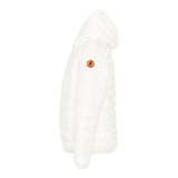 Save The Duck Giubbino tinta unita con Cappuccio Bianco per Bambina J30650B BIANCO SAVE THE DUCK 