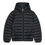 Save The Duck Giubbino tinta unita con Cappuccio Nero per Bambina J30650B NERO SAVE THE DUCK 