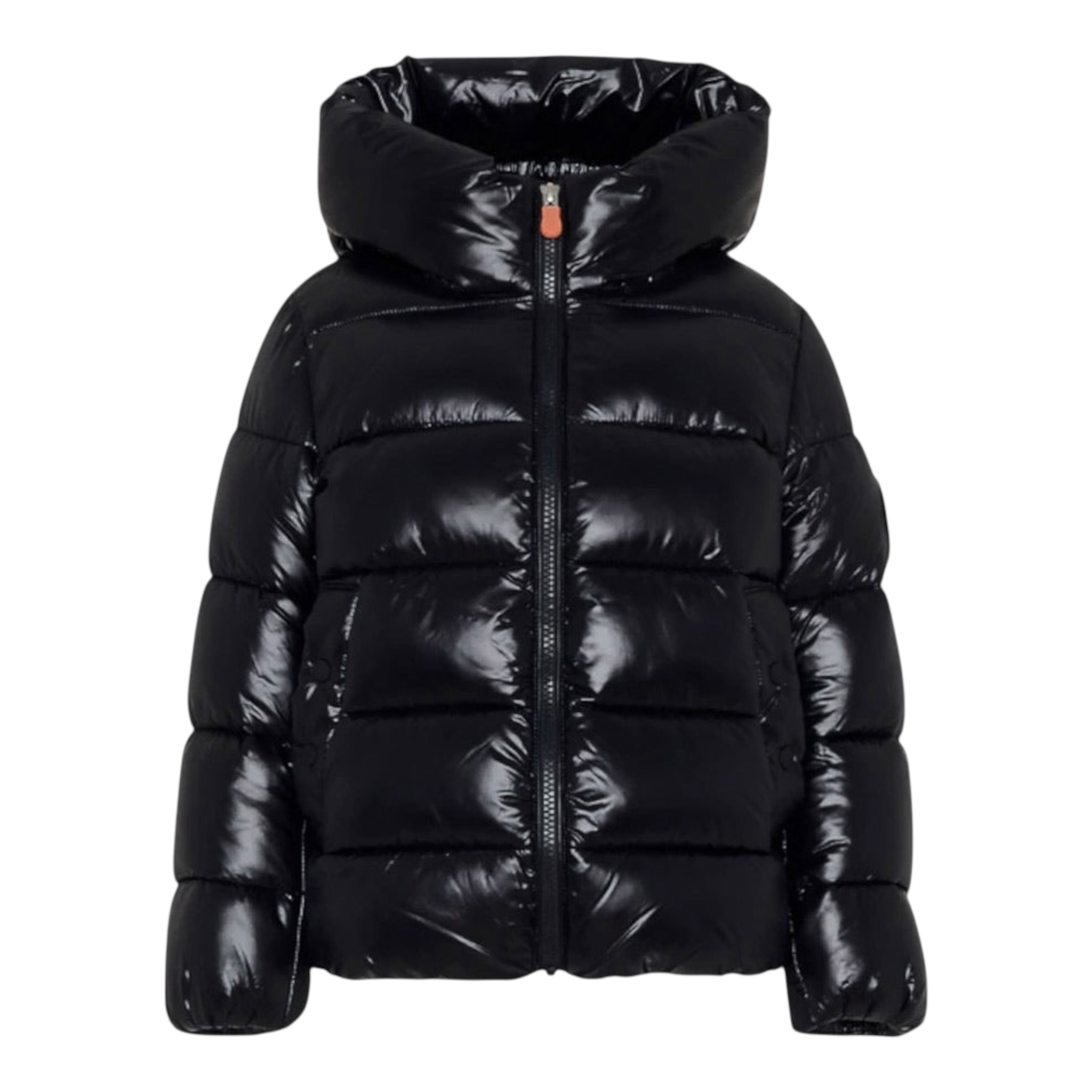 Save The Duck Giubbino tinta unita con Zip E Cappuccio Nero per Bambina J31989GX NERO SAVE THE DUCK 