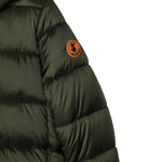 Save The Duck Giubbino tinta unita con Zip E Cappuccio Verde per Neonato J45650G VERDE SAVE THE DUCK 