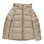 Save The Duck Giubbino tinta unita con Zip E Cappuccio Beige per Bambino J45650GX BEIGE SAVE THE DUCK 