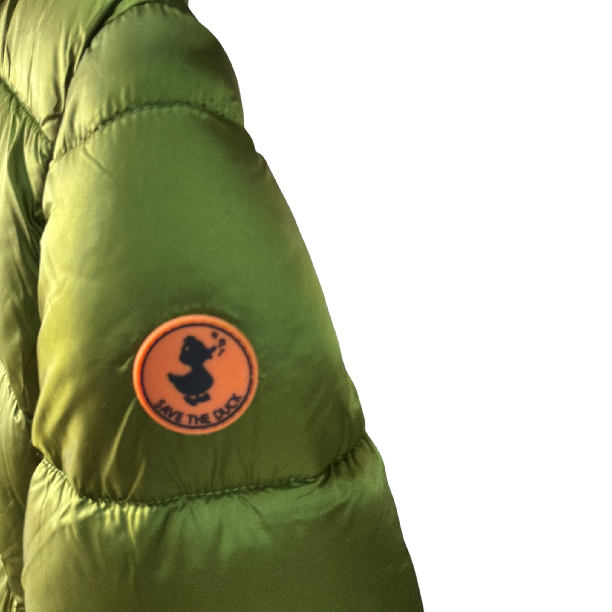 Save The Duck Giubbino tinta unita con Zip E Cappuccio Verde per Bambino J45650GXX VERDE SAVE THE DUCK 