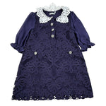 Self-Portrait Abito Manica Lunga Velata Merlettato Blu per Bambina PF24734 BLU SELF-PORTRAIT 
