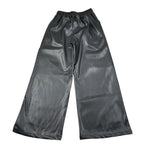 Shopart Pantalone In Ecopelle Modello Palazzo Nero per Bambina SAJTR000601 NERO SHOPART 